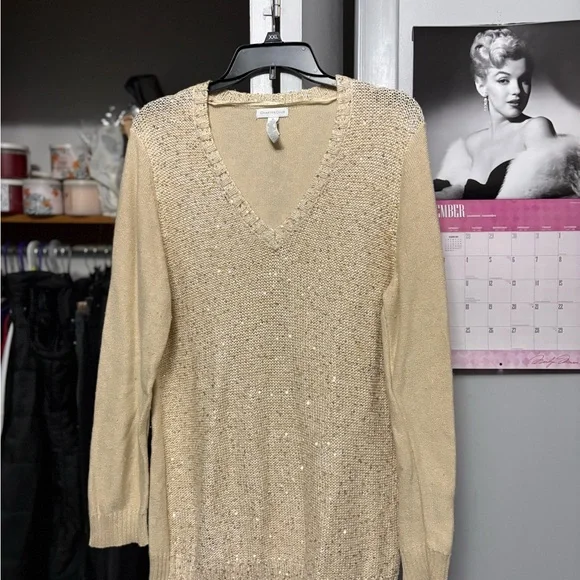 Charter Club Cream V-Neck Sweater - Picture 1 of 4